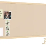 Lavagna in tessuto (feltro) 100x40 cm color cammello cornice in legno laccato