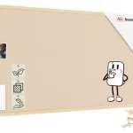 Lavagna in tessuto (feltro) 120x60 cm color cammello cornice in legno laccato