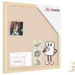 Lavagna in tessuto (feltro) 40x40 cm color cammello cornice in legno laccato