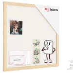 Lavagna in tessuto (feltro) 40x40 cm bianco cornice in legno laccato