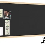 Lavagna in tessuto (feltro) 100x40 cm grigio cornice in legno laccato