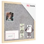 Lavagna in tessuto (feltro) 40×40 cm grigio chiaro cornice in legno laccato