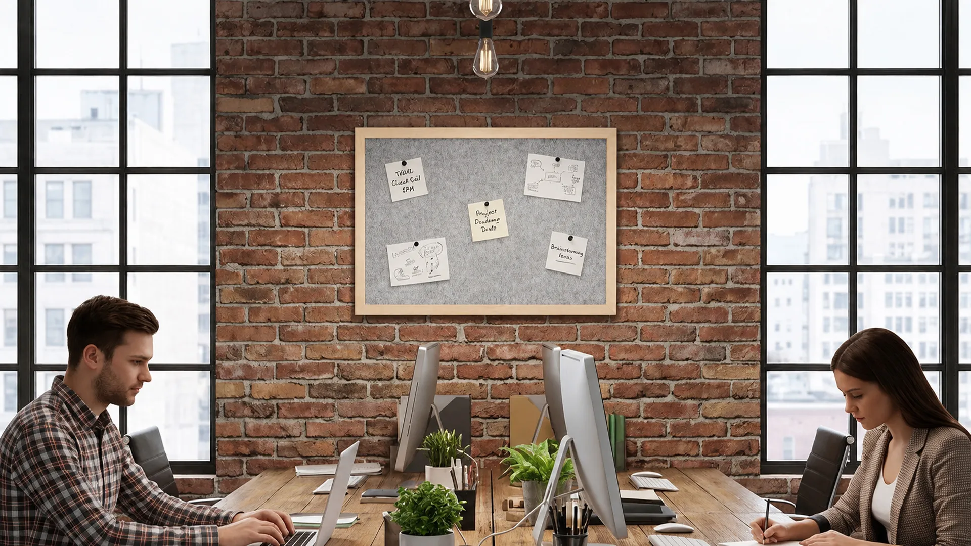 Lavagna in tessuto (feltro) 60×40 cm grigio chiaro cornice in legno laccato - immagine 3