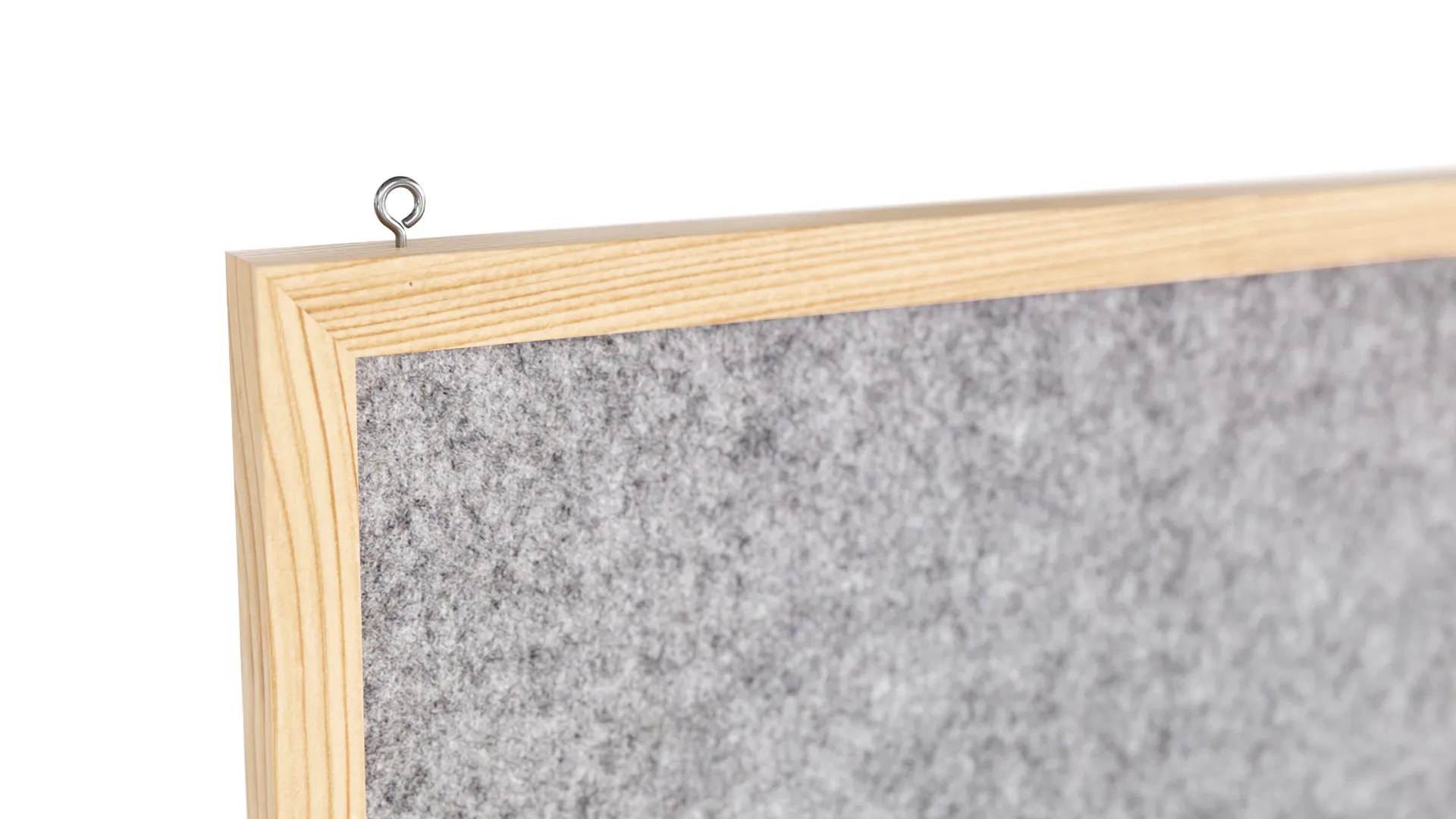 Lavagna in tessuto (feltro) 90×60 cm grigio chiaro cornice in legno laccato - immagine 6