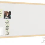Lavagna in tessuto (feltro) 100x40 cm bianco cornice in legno laccato