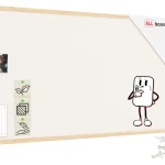 Lavagna in tessuto (feltro) 120x60 cm bianco cornice in legno laccato