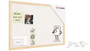 Lavagna in tessuto (feltro) 60x40 cm bianco cornice in legno laccato
