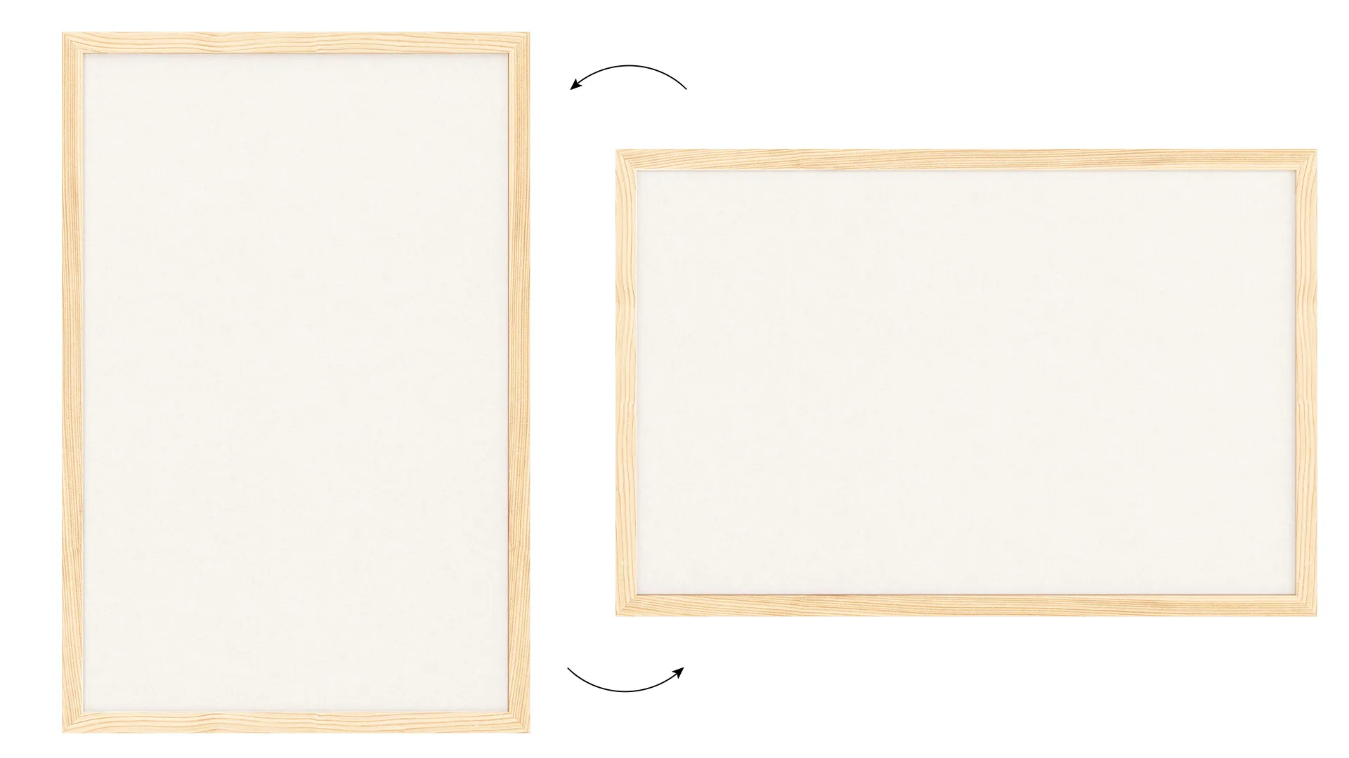 Lavagna in tessuto (feltro) 60x40 cm bianco cornice in legno laccato - immagine 7