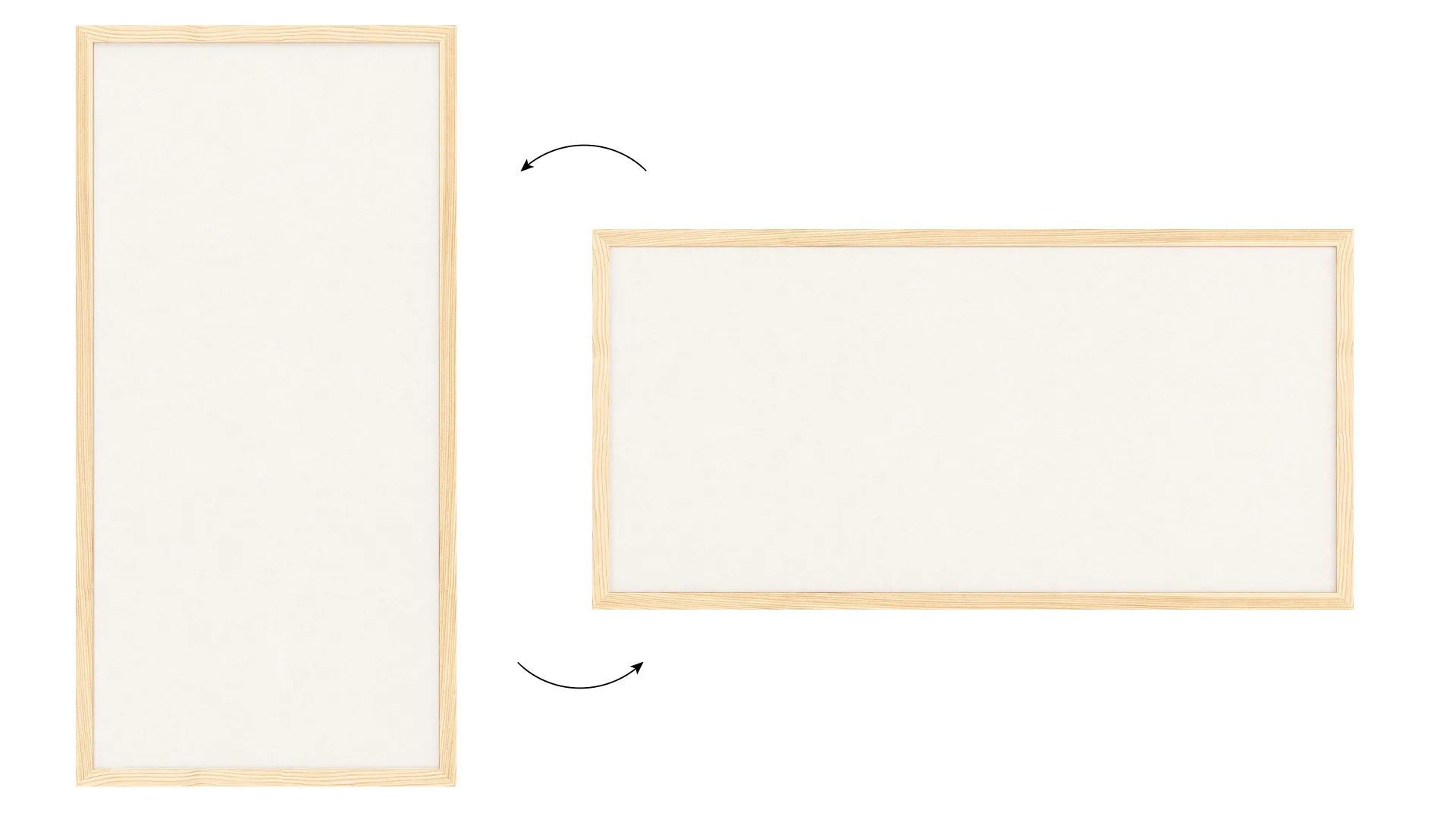 Lavagna in tessuto (feltro) 80x40 cm bianco cornice in legno laccato - immagine 7