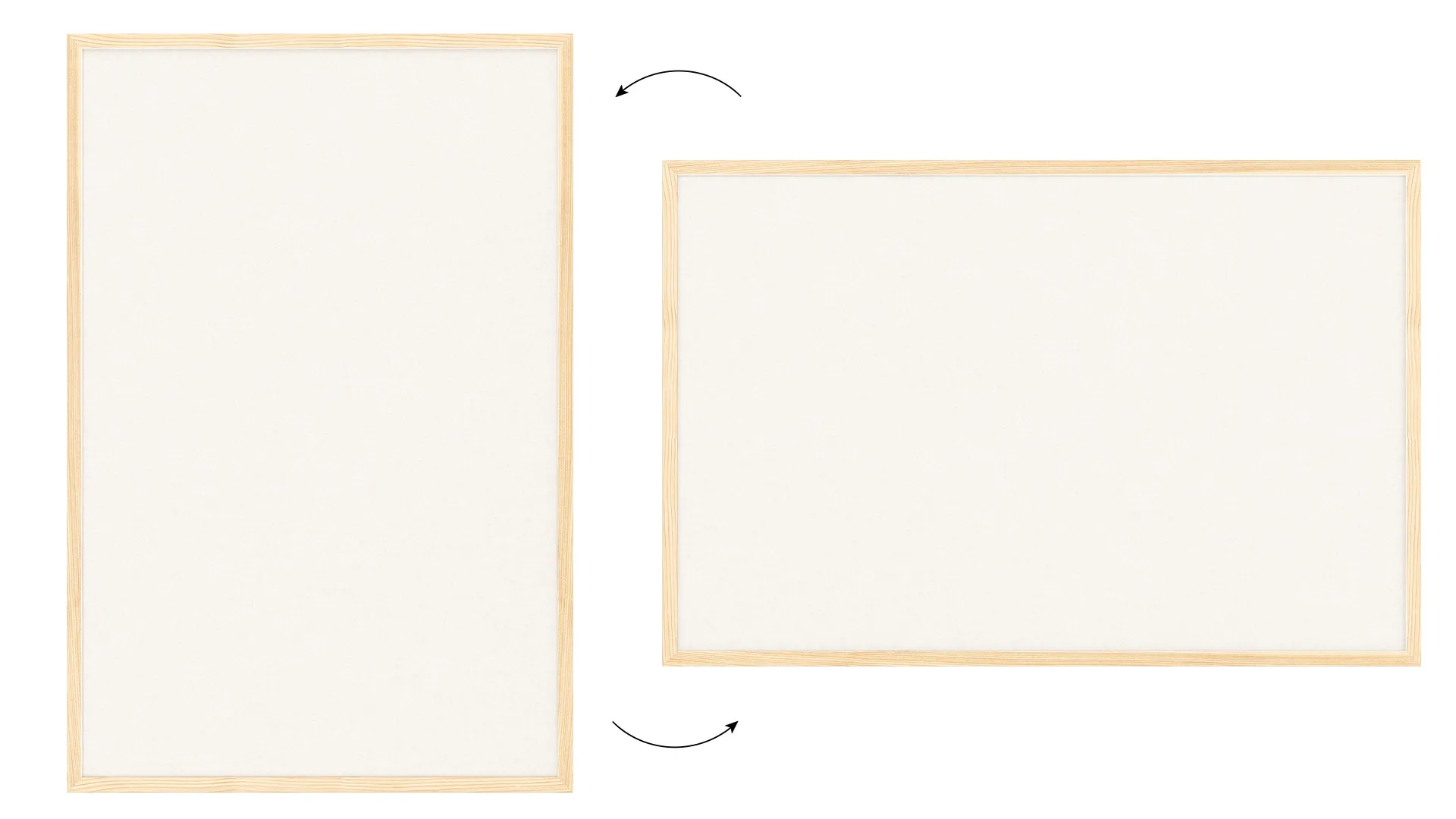Lavagna in tessuto (feltro) 90x60 cm bianco cornice in legno laccato - immagine 7